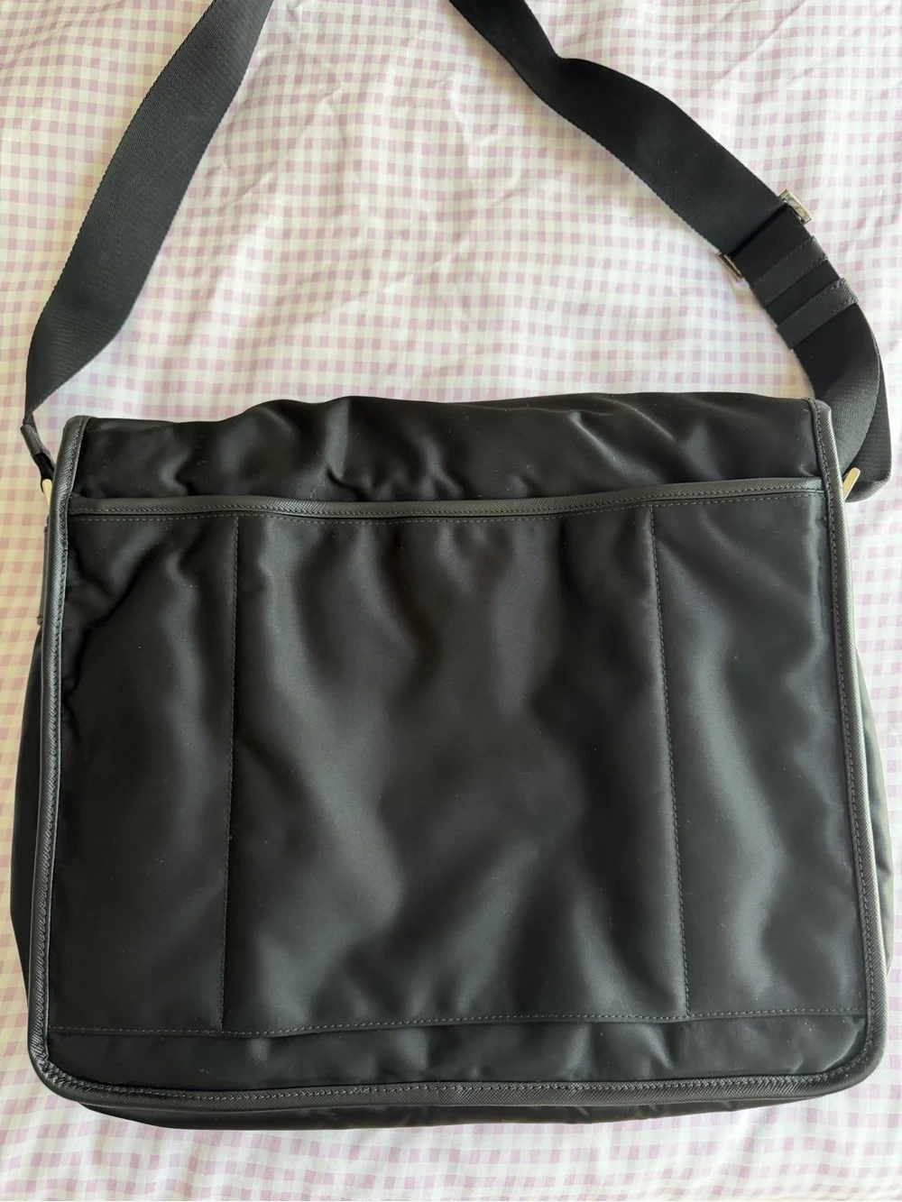 Prada Black Nylon Messenger Satchel, never used
